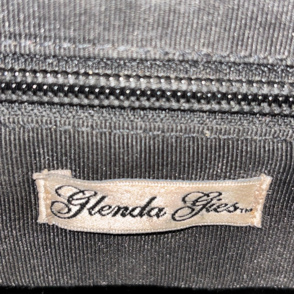 Glenda Gies Vintage Green Black Lime  Hand Bag Gold hardware & leather strap - Picture 10 of 14